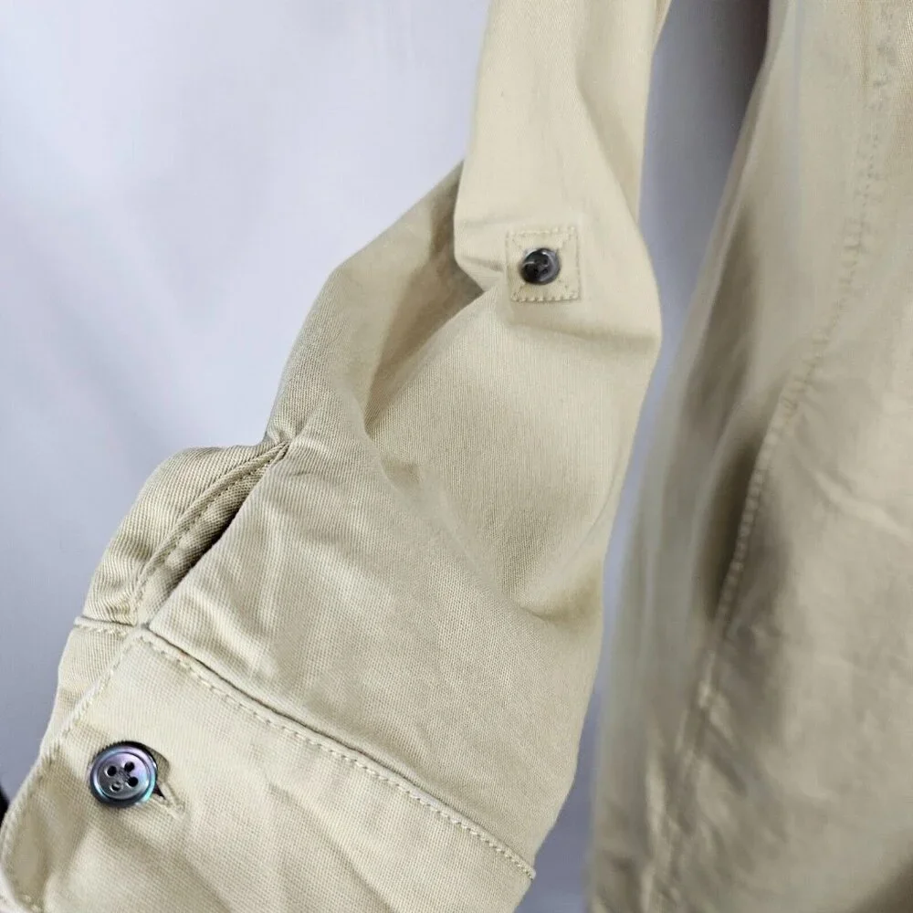 Light Academia Womens 4 Khaki Tan Business Casual Cottagecore Shirt‎ Dress JJill